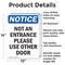 Signmission Not An Entrance Please Use Other Door OSHA Notice Sign, Aluminum, 10in W x 14in L, 2PK OS-2PACK-NS-A-1014-V-15149 - alternate 5